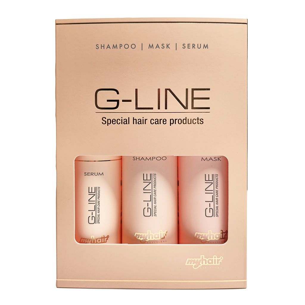 KITMYHAIRGLINE de cuidado extensiones (Shampoo, mask, serum)