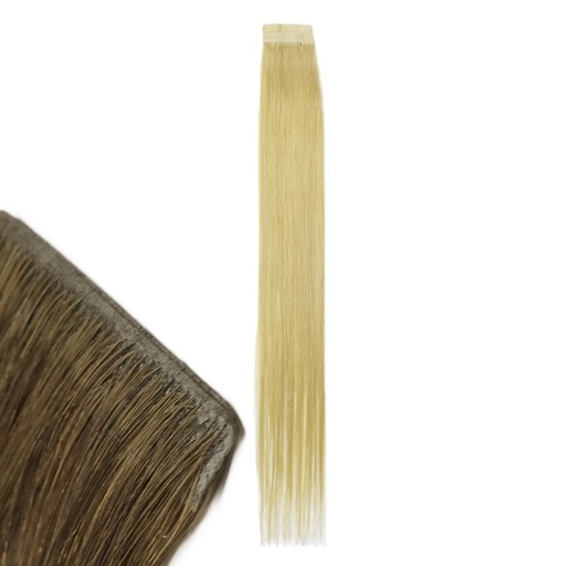 AD2MONOF Monofilamento Extensiones adhesivas de cabello natural de monofilamento, 2 piezas de 50 cm 